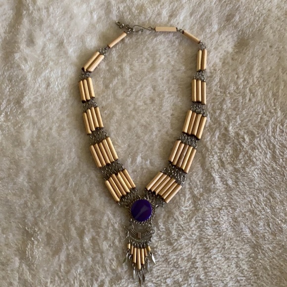 Vintage NEW southwestern Navajo artisan wood, silver and...